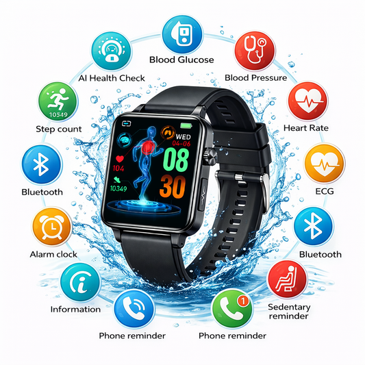 Med-Watch Pro 2.0 (NEW with Glucose Function) Square Display